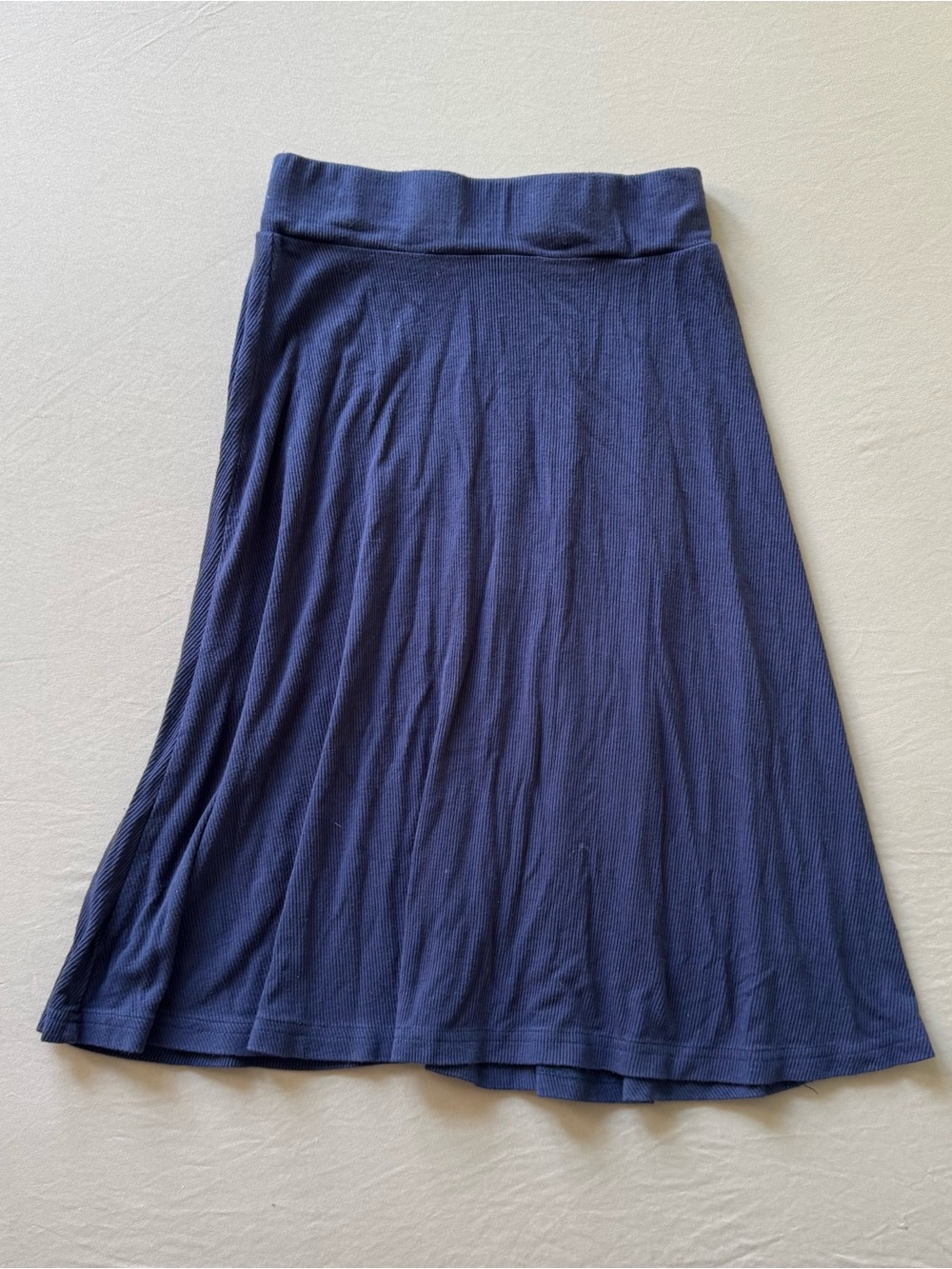 Jay Basic Ribbed A-Line Midi Skirt